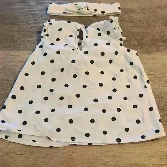 H&M Kids Polka Dot Short Sleeve Top with matching headband Size 12 to 18 months - Picture 5 of 5